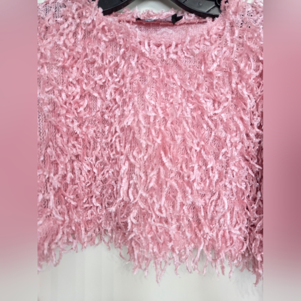 Pink Textured Crop Top - Picture 3 of 4